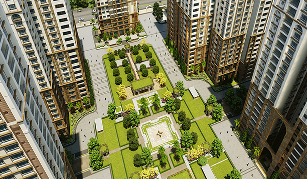 3d render of shopping mall interior